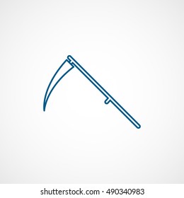 Scythe Death Halloween Concept Blue Line Icon On White Background