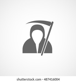 Scythe Death Halloween Concept Flat Icon On White Background
