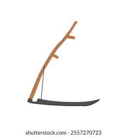 Scythe, Farming Flat Vector Illustration