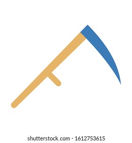 scythe flat vector color icon