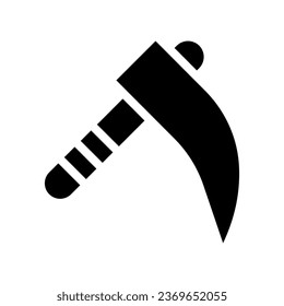 scythe glyph icon illustration vector graphic. Simple element illustration vector graphic, suitable for app, websites, and presentations isolated on white background