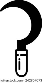 Scythe glyph and line vector illustration