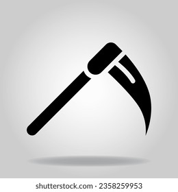 scythe of grim reaper solid black icon
