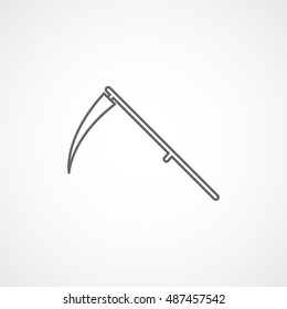 Scythe Halloween Concept Line Icon On White Background