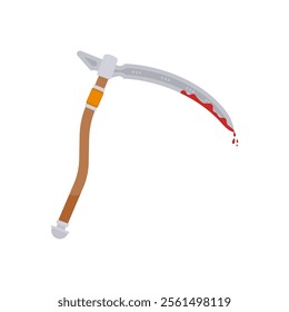 Scythe, Halloween Vector Illustration, Isolated