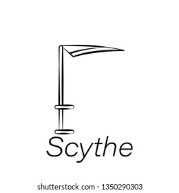 scythe hand draw icon. Element of farming illustration icons. Signs and symbols can be used for web, logo, mobile app, UI, UX
