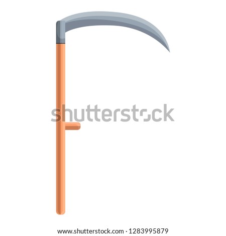 Scythe icon. Cartoon of scythe vector icon for web design isolated on white background