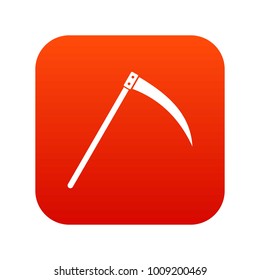 Scythe icon digital red for any design isolated on white vector illustration