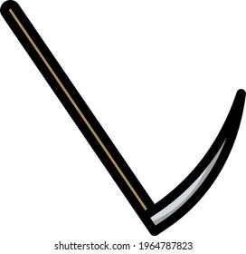 Scythe Icon. Editable Bold Outline With Color Fill Design. Vector Illustration.