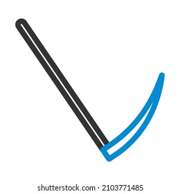 Scythe Icon. Editable Bold Outline With Color Fill Design. Vector Illustration.