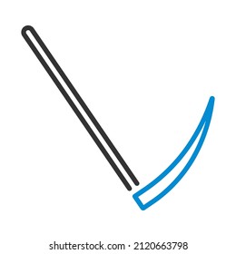 Scythe Icon. Editable Bold Outline With Color Fill Design. Vector Illustration.