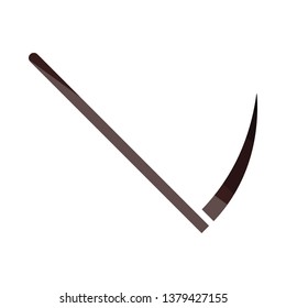 Scythe icon. Flat color design. Vector illustration.