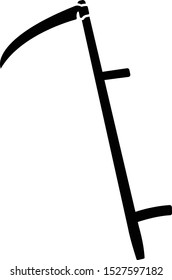 Scythe icon. Flat illustration of scythe vector.