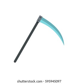 Scythe icon in flat style isolated on white background vector illustration