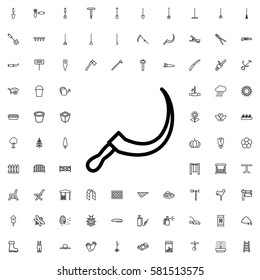 scythe icon illustration isolated vector sign symbol. Gardening icons set.