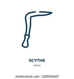 Scythe icon. Linear vector illustration from africa collection. Outline scythe icon vector. Thin line symbol for use on web and mobile apps, logo, print media.