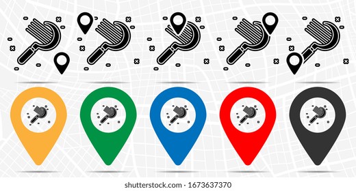 Sitúe el icono en el conjunto de ubicaciones. Glifo simple, elemento de ilustración plana de iconos de temas agrícolas