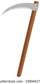 Scythe icon on white background. Vector illustration.