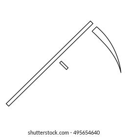 Scythe icon. Outline illustration of scythe vector icon for web design