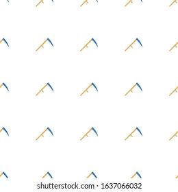 Scythe icon pattern seamless isolated on white background. Editable flat Scythe icon. Scythe icon pattern for web and mobile.