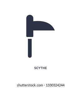 scythe icon. Simple element illustration from autumn concept. scythe editable symbol design on white background. Can be use for web and mobile.