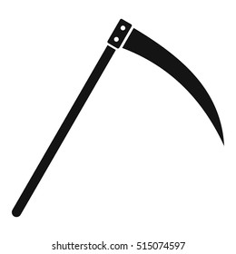 Scythe icon. Simple illustration of scythe vector icon for web