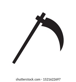 Scythe icon in trendy flat style design. Vector graphic illustration. Suitable for website design, logo, app, and ui. EPS 10.