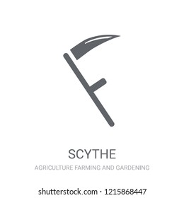 Scythe icon. Trendy Scythe logo concept on white background from Agriculture Farming and Gardening collection. Suitable for use on web apps, mobile apps and print media.