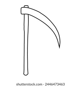 Scythe icon vector. Death illustration sign. Halloween symbol or logo.