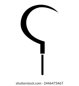 Scythe icon vector. Death illustration sign. Halloween symbol or logo.