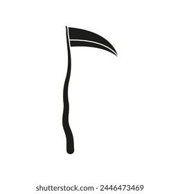 Vector de iconos de scythe. Señal de ilustración de muerte. Símbolo o logotipo de Halloween.