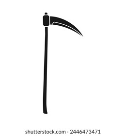 Scythe icon vector. Death illustration sign. Halloween symbol or logo.