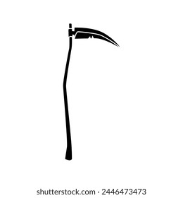 Scythe-Symbol Vektorgrafik. In: Death Illustration Sign. Halloween-Symbol oder Logo.