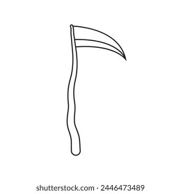 Scythe icon vector. Death illustration sign. Halloween symbol or logo.