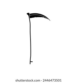 Vector de iconos de scythe. Señal de ilustración de muerte. Símbolo o logotipo de Halloween.