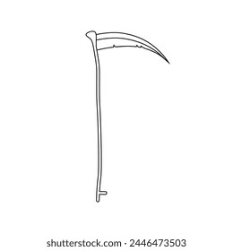 Scythe icon vector. Death illustration sign. Halloween symbol or logo.