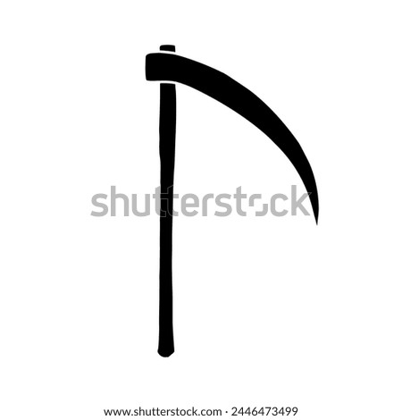 Scythe icon vector. Death illustration sign. Halloween symbol or logo.