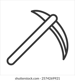 Scythe Icon Vector Illustration Outline