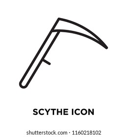 Scythe icon vector isolated on white background, Scythe transparent sign , linear symbol and stroke design elements in outline style