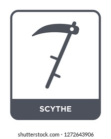 scythe icon vector on white background, scythe trendy filled icons from Autumn collection, scythe simple element illustration