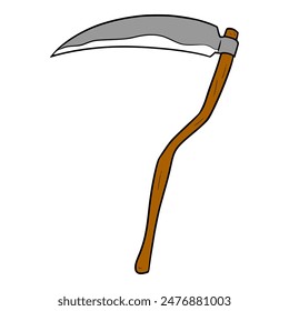 scythe illustration hand drawn isolated vector