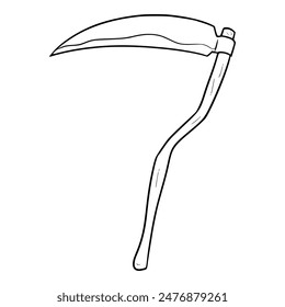 scythe illustration hand drawn outline isolated vector