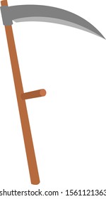 Scythe, illustration, vector on white background.