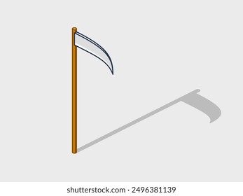 Scythe isometric vector illustration with shadow