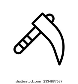 scythe line icon illustration vector graphic. Simple element illustration vector graphic, suitable for app, websites, and presentations isolated on white background