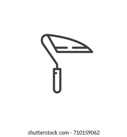 Scythe line icon, outline vector sign, linear style pictogram isolated on white. Symbol, logo illustration. Editable stroke