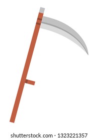 Scythe on white background