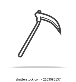 Scythe outline icon vector isolated