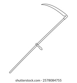 Scythe Outline Single Vector Illustration