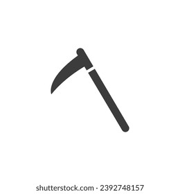 Scythe Reaper Icon Vector Isolated Black and White Design Graphic